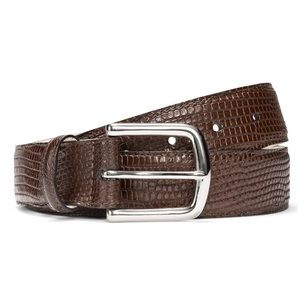 Tecovas Lizard Chocolate Brown belt sz 36